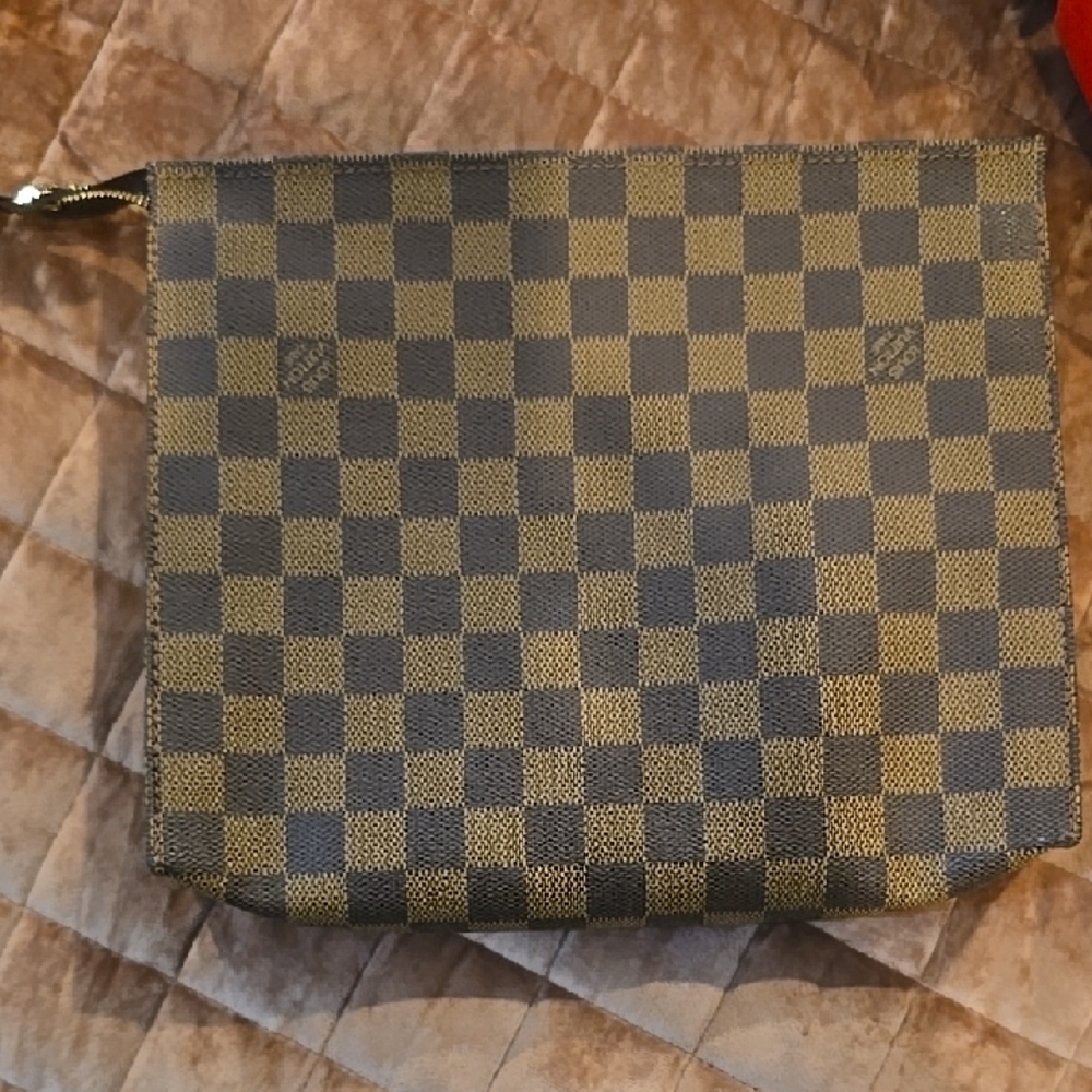 Louis Vuitton Brown and Black Checkered Toiletry Bag